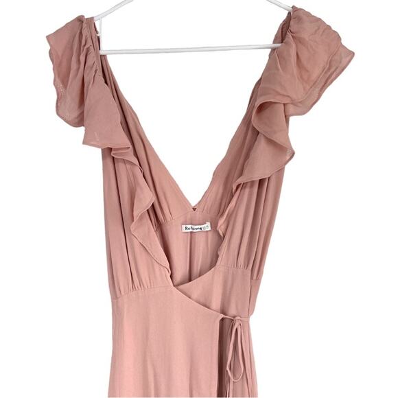 Reformation Peppermint‎ Blush Wrap Dress Womens Large - Picture 5 of 10